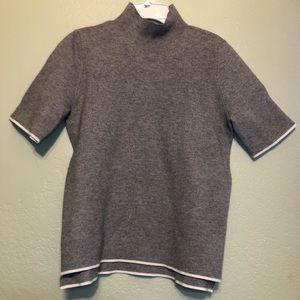 Zara Knit Gray Mock Neck Top